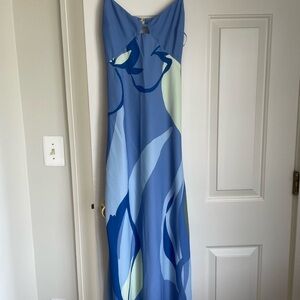 Abercrombie & Fitch Blue and Green Maxi Dress
